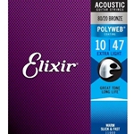 Elixir 11000 80/20 Bronze Acoustic Guitar Strings with POLYWEB Coating