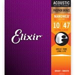 Elixir 16002 80/20 Extra Light Phosphor Bronze Acoustic Guitar Strings with NANOWEB Coating