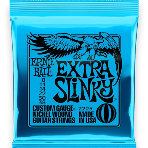 Ernie Ball EB2225 Extra Slinky Nickel Wound Electric Guitar Strings 8-38 Gauge