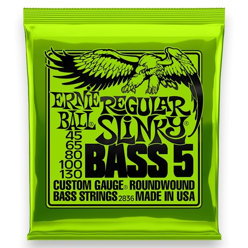 Ernie Ball 2836 Regular Slinky Nickel Wound 5-String Electric Bass String Set 45-130 Gauge