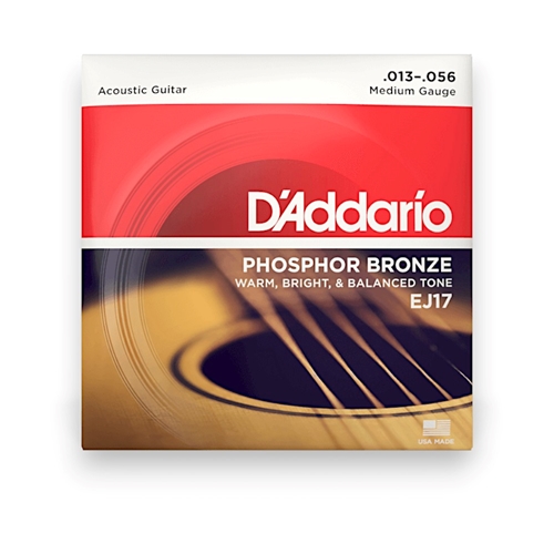 D'Addario EJ17 Medium Phosphor Bronze Acoustic String Set 13-56 Gauge