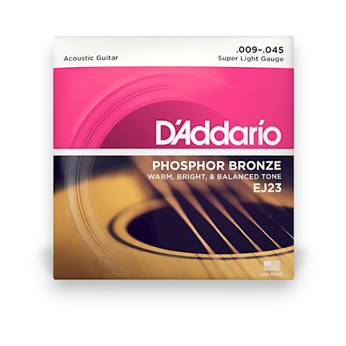 D'Addario EJ23 Super Light Phosphor Bronze Acoustic String Set 9-45 Gauge